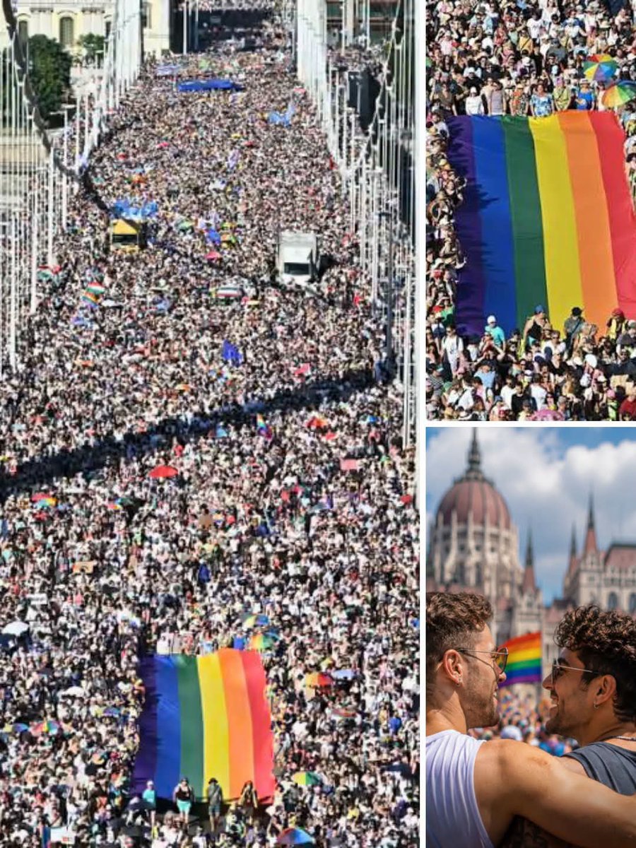 ali_bolat_'s tweet photo. Diktatör Orban sonrası Budapeşte'de düzenlenen ilk Gay Pride yürüyüşü, onbinlerce insanla yapıldı.

Eh, her diktatör bir gün düşer, düşmeyeceğini sananlar bile!  

#Pride #LGBT #Budapest #daha17 Teoman #ÖlmektenBeter1Milyon https://t.co/F4VnT7Hmac