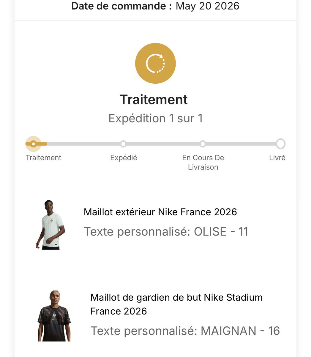 Evanrelscars's tweet photo. À titre informatif, je n’ai toujours pas reçu ma commande. 

40 jours après l’avoir effectuée 

Je ne me ferai plus avoir @FFF @equipedefrance la prochaine fois je commanderai du faux, votre service est honteux. 

Je reçois des mails m’annonçant (3) l’expédition de la commande avec une date, mais la commande ne part jamais