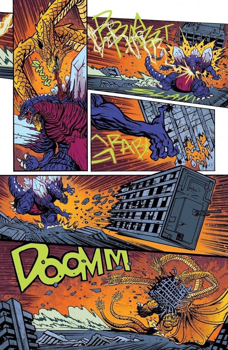 Mr_goji54's tweet photo. The way SpaceGodzilla grabbed this chunk of the building and threw it at Ghidorah so effortlessly he was pissed PISSED 😭 https://t.co/TKiVEa7QRR