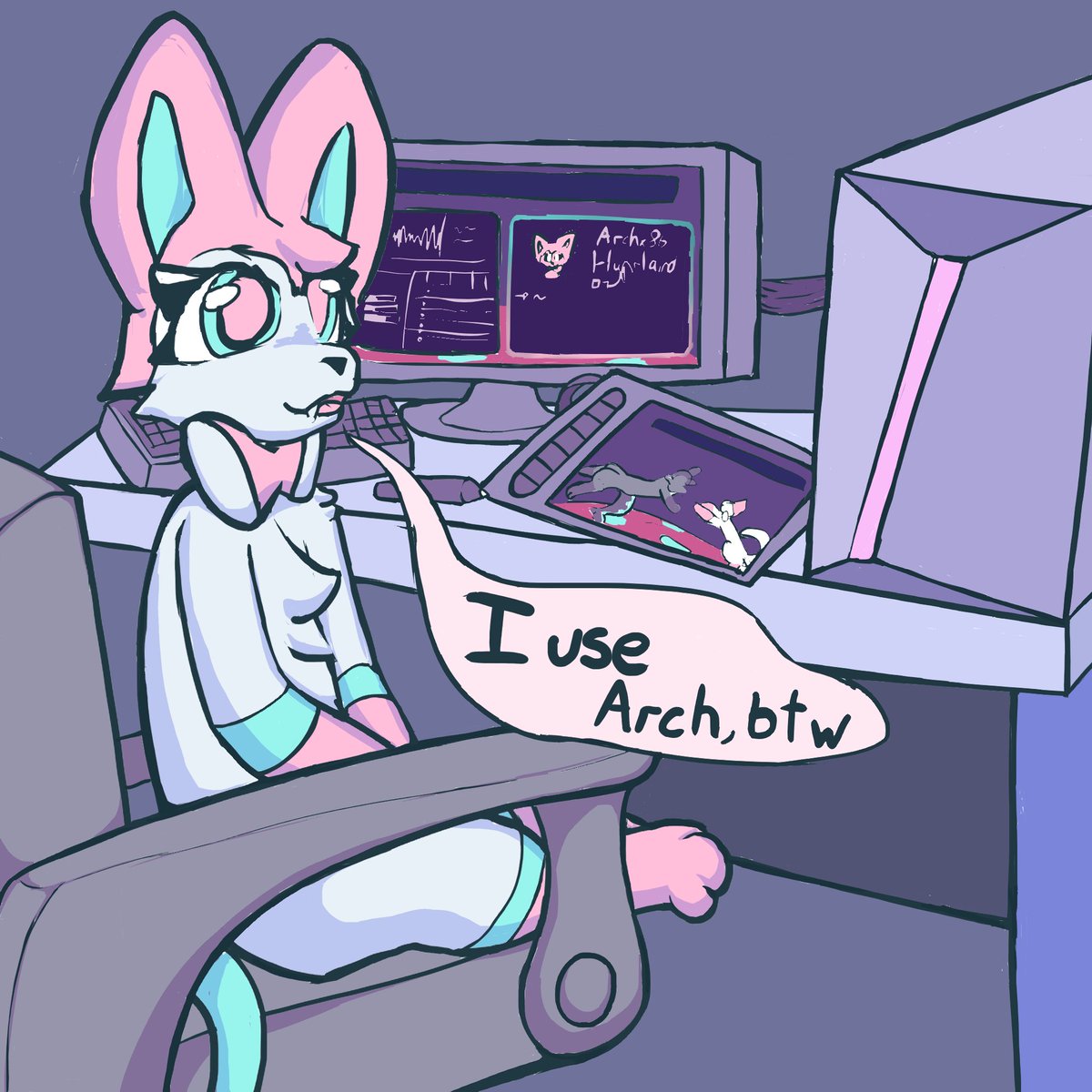 fik_ivan's tweet photo. I use Arch, btw

Idk from 2025 or so
Whatever, I'm still using Arch for everything. It gives me 20 fps more .3

#sylveon #furry #pokemon #ownart https://t.co/zTS2BDZObF