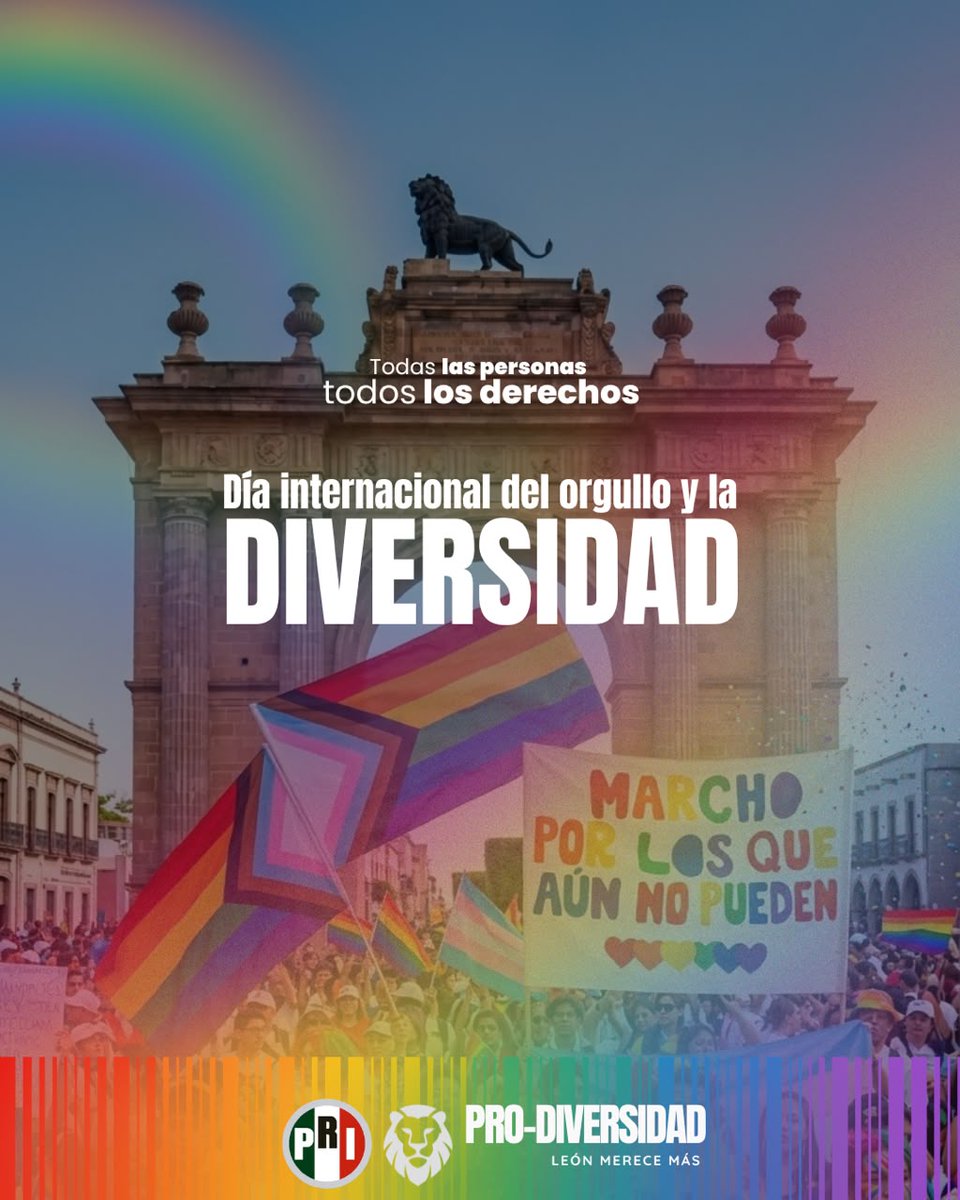 PRILeonCM's tweet photo. 🏳️‍🌈 "Marcho por los que aún no pueden."
​Hoy nos pintamos de colores para conmemorar el Día Internacional del Orgullo y la Diversidad. Es un día para celebrar quiénes somos, pero también para visibilizar, sensibilizar y seguir trabajando por un León donde el amor, la identidad y el respeto no tengan barreras.
​La diversidad es nuestra fuerza y la igualdad nuestro norte. ¡Sigamos avanzando juntos! 🤝❤️
​#Pride #OrgulloYDiversidad #TodasLasPersonasTodosLosDerechos #León #Inclusión