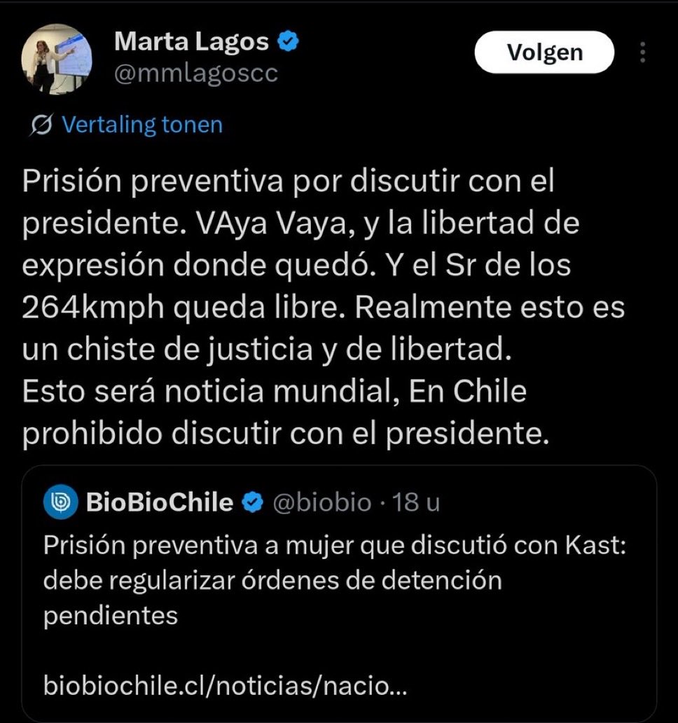 CalderonBassi's tweet photo. Avísenle a la ex Ministra Vallejo, que Marta Lagos anda esparciendo fake news.

La prisión preventiva a la que alude es por el presunto delito de fraude, no por discutir con el Presidente.

Basta de fake news de la extrema derecha!!… https://t.co/g92JM4Avjk