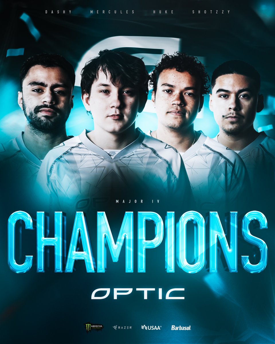 OpTic's tweet photo. WE ARE YOUR PARIS MAJOR CHAMPIONS 🏆

@Shotzzy @Tbemercules @Huke @DashySZN @DKarma @JPKrez https://t.co/DMHpuHJEU1