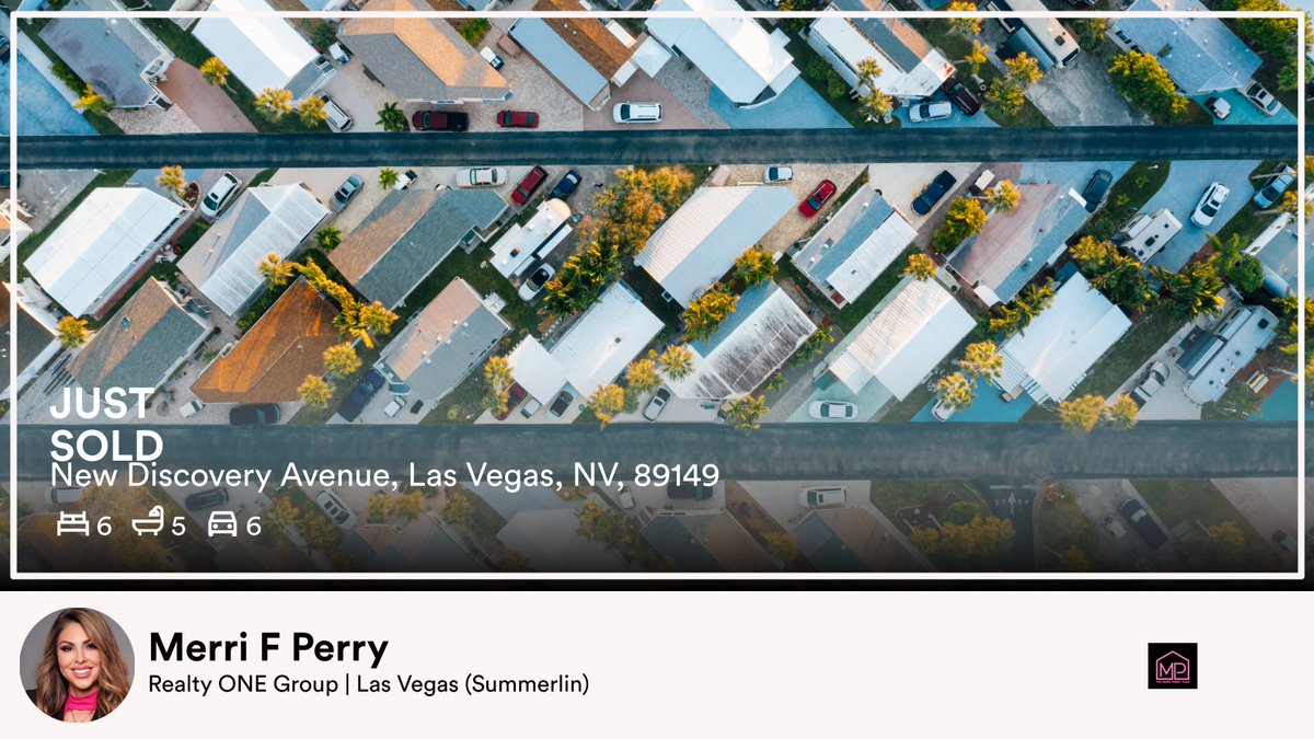 MerriPerry's tweet photo. 🛌 6 🛀 5 🚘 6
📍 New Discovery Avenue, Las Vegas, NV, 89149

My latest sale on RateMyAgent.
Realestate 23128
https://t.co/oWXxdi6Adv

...
#ratemyagent #realestate #Realty_ONE_Group__Las_Vegas_Summerlin https://t.co/IFmjxz5Caf