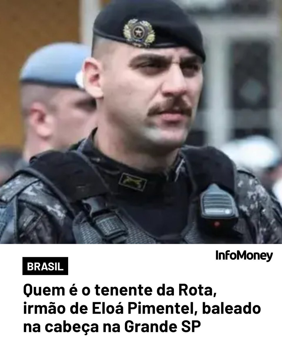 infomoney's tweet photo. VIOLÊNCIA EM SÃO PAULO

O primeiro-tenente da Rota Ronickson Pimentel dos Santos foi baleado na cabeça na tarde de sábado (27), em São Caetano do Sul (SP). Segundo a Polícia Militar, ele passou por uma cirurgia neurológica e tem quadro de saúde gravíssimo, mas sem registros de piora.

Ronickson é irmão de Eloá Pimentel, adolescente assassinada em 2008 em um caso que marcou o país. Ex-fuzileiro naval, ele ingressou na Polícia Militar em 2009, tornou-se oficial em 2015.

Veja mais no site do InfoMoney.

Foto: Reprodução/Redes Sociais

#Brasil #SaoPaulo #RonicksonPimentel
