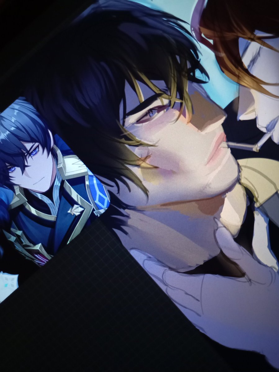 savalinsky's tweet photo. WIP. Valeriy supremacy. Who is there on the right🤔🤔🤔 #genshinimpact #valeriy #genshinimpactvaleriy #fanartㅤㅤㅤㅤ #couple #BL #Noy #hoyoverse #genshinimpactfanart #snezhnaya #artㅤㅤㅤㅤ https://t.co/RYSshCfbgb