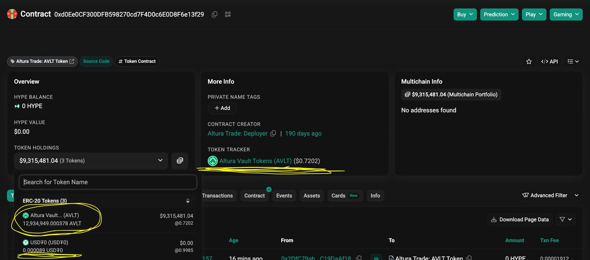 yichuan_drive's tweet photo. So far, there're 12,934,939 $AVLT currently pending into @alturax's redeem contract, which is worth of 14.15m $USDT based on their $1.0945 1 AVLT price...

These two days haven't seen any incoming txns records, nothing since June 26th, prob due to the weekend 🤔 Let's see tmr https://t.co/pRB1DKYJOZ