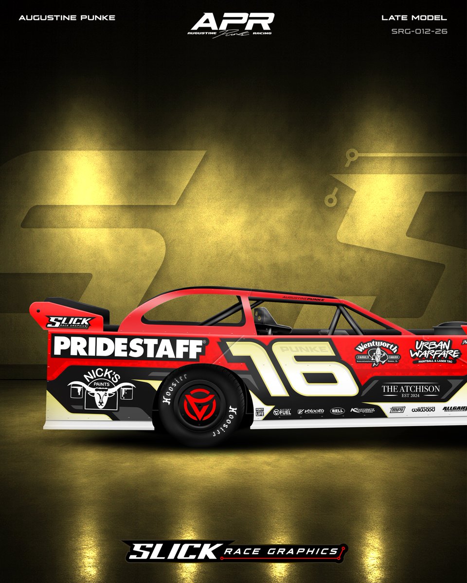 SlickRaceGfx's tweet photo. Augustine Punke's dirt late model has a new look this season! We keep making this car better every year! The tannish yellow color is also a tribute to his grandpa and it worked really well in my opinion. Let us know what you think!
#dirttrackracing #dirtlatemodels #SRG https://t.co/Y37cMmPD6k