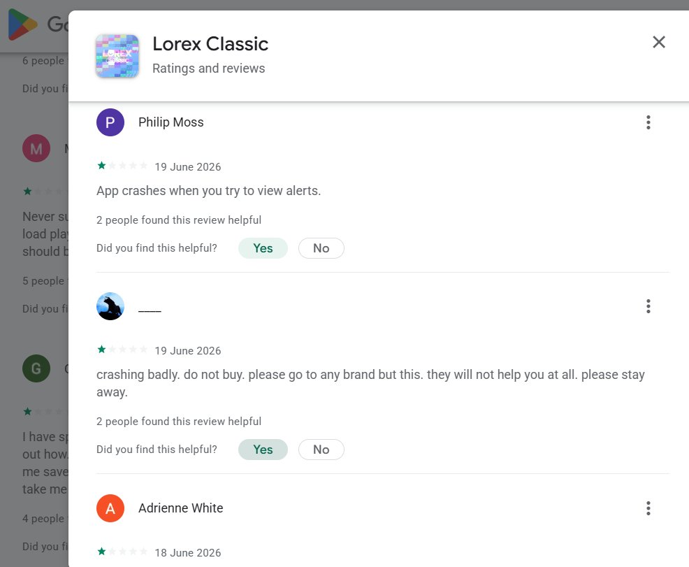 lorexont's tweet photo. Avoid Lorex due to comment of Google-Play👎👎 {Steemium May 3, 2026 No updates in more than 8 months, in the age of agentic coding. A lot to fix, what a disgrace}👎(Conclusion=>Vile-Sucks Lorex)195.2.184 https://t.co/FM2eymdWKK