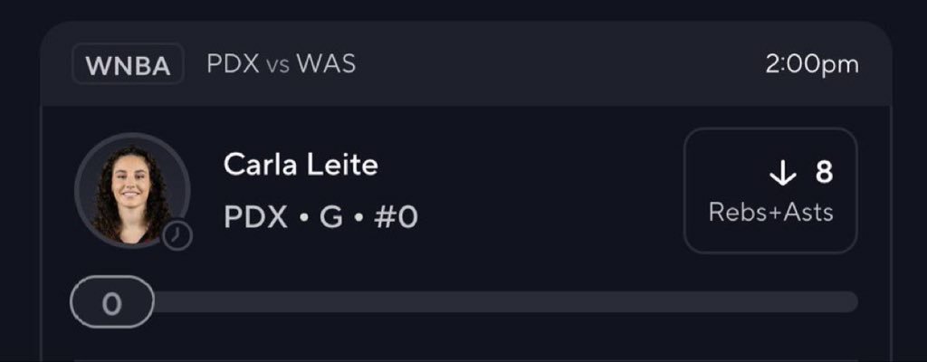 parlayminds's tweet photo. WNBA PLAYER PROP FOR SUNDAY‼️💫

Carla Leite Under 8 RA

https://t.co/Thg4mSNCj9

#WNBA #playerprops #sportsbetting #prizepicks #Gambling𝕏 #espn #potd https://t.co/4zjY5vB3Se