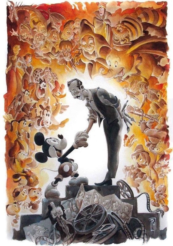 pmamtraveller's tweet photo. "The World of Disney" by artist Paolo Mottura https://t.co/0KsfoGSZU2