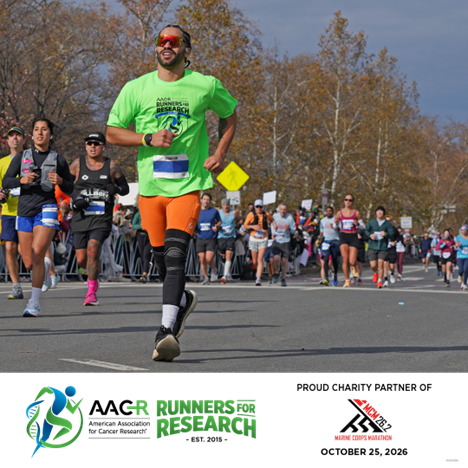AACRFoundation's tweet photo. Lace up your shoes and help drive progress against cancer, one step at a time. Join the AACR #Runners4Research team at the Marine Corps Marathon: https://t.co/ZhZ07VDpc9 #CancerResearchSavesLives® https://t.co/3I6vJS62aR