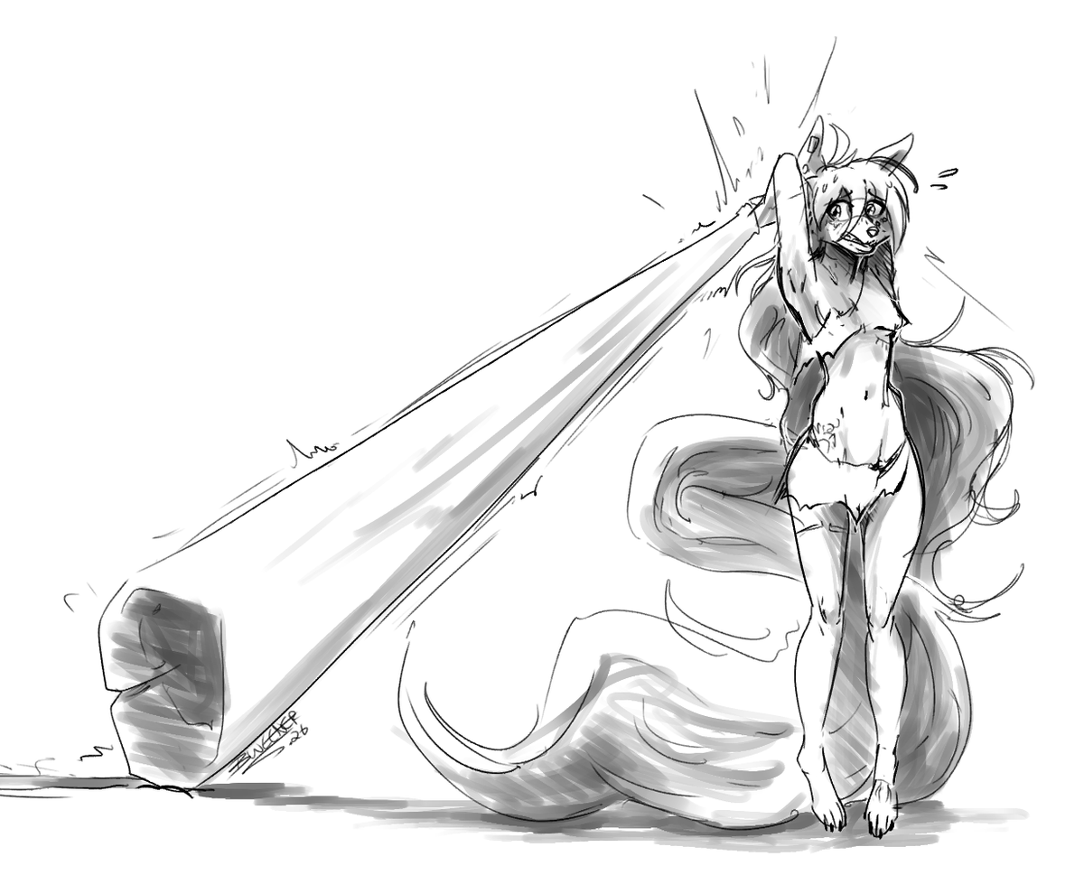 Bweener1's tweet photo. Doodle for @tinygaypirate while he was streaming Dark Souls 3, swinging around like a caveman. https://t.co/oRixZMGZGp