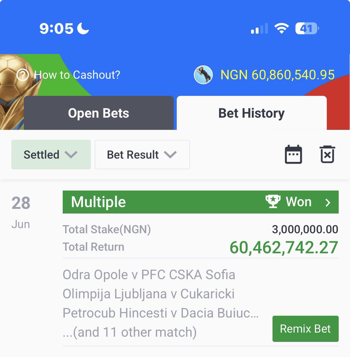 Ay0_bet's tweet photo. Then don settle am✅✅💰🔥

60m🔥 tossed 💰💰🔥

Retweet + like and drop ur ID for 50k each I’ll credit at random !!! https://t.co/pxr0aRuBrw