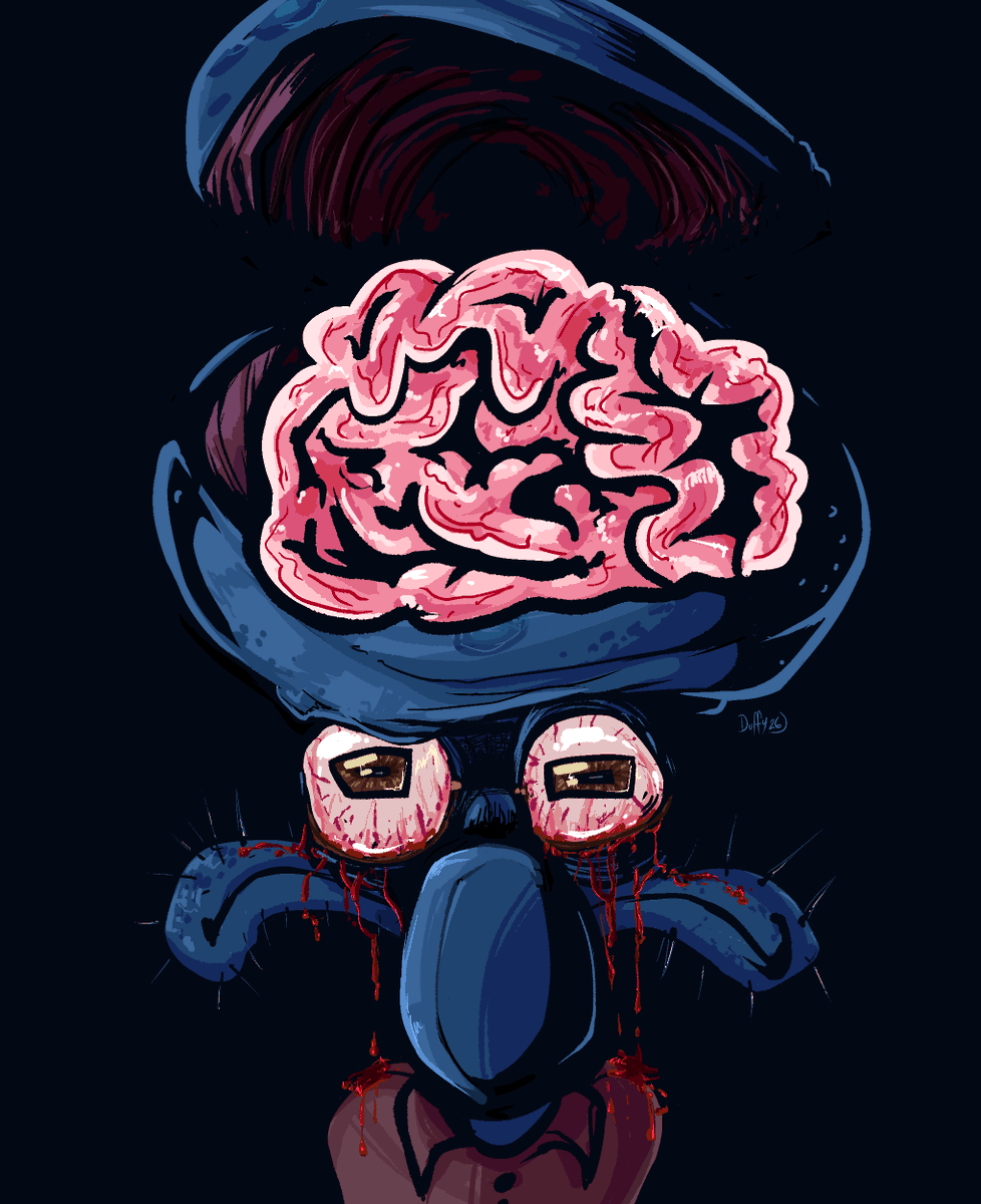 heyimduffy's tweet photo. creepy ass squidward for the @Mistfulmorning painting thingie 👀 #mistfulpaintings https://t.co/RJyi6sNMPm