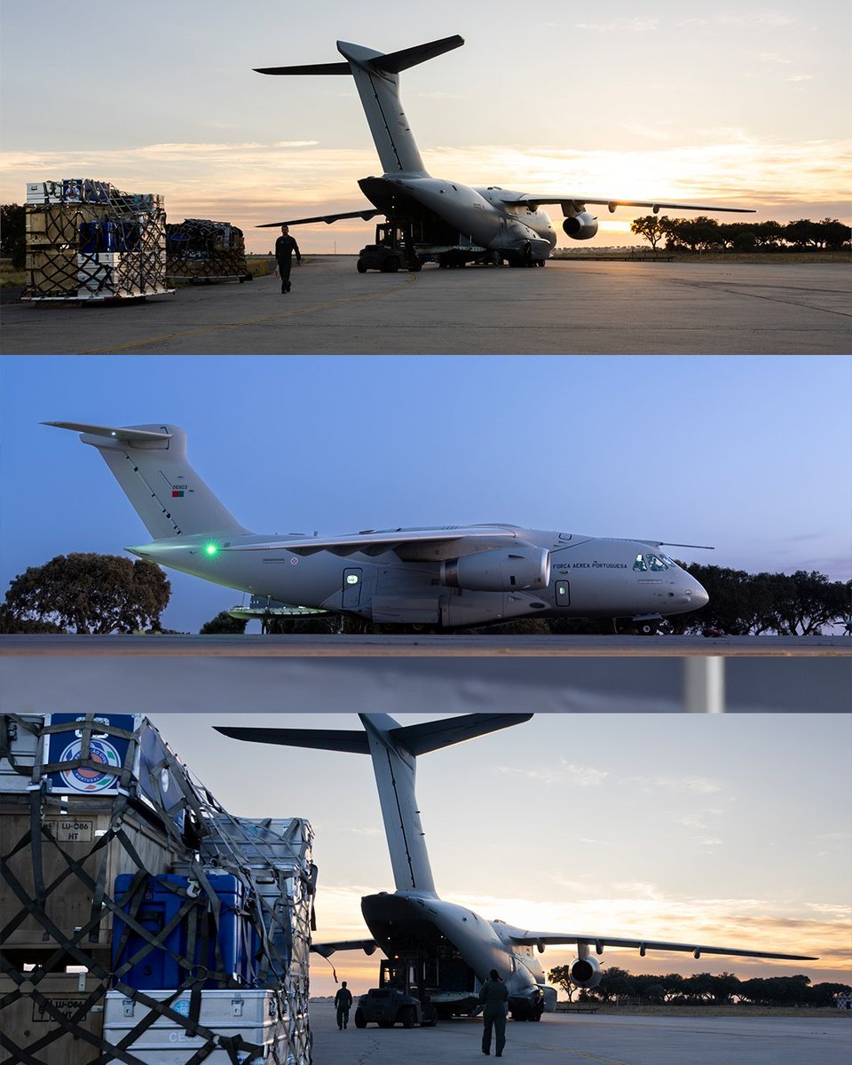 cpt340's tweet photo. Dois aviões KC 390 da @fap_pt partiram da Base de Beja com destino a Caracas levando consigo 64 especialistas em emergências naturais, busca e salvamento e apoio médico juntamente com 23 toneladas de ajuda humanitária. Com tamanhp payload (passageiros e carga) a autonomia destes aparelhos fica naturalmente condicionada o que levou à necessidade de fazer duas escalas para reabastecimento em Cabo Verde e Martinique.  Uma vez que a pista principal (10R / 28L) do aeroporto de Caracas Simon Bolivar ficou seriamente danificada em consequência dos sismos os aviões portugueses tiveram que aterrar na pista secundária (09 / 27) que tem comprimento e estrutura suficientes para receber este e outros tipos de aviões. O importante é que a ajuda já chegou à Venezuela e uma vez mais se comprovou que a compra destes aviões à Embraer foi uma decisão mais que acertada.