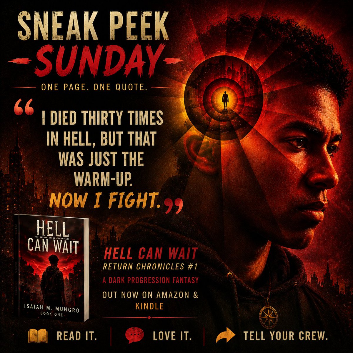 Isaiah_Mungro's tweet photo. Marcus died 30 times in Hell.

Most of us would've rage-quit after death #2. 😂

Instead, he called it... the warm-up.

Apparently Hell has unlimited respawns—but no customer support.

📖 Read Hell Can Wait. Just don't try this strategy at home.

#HellCanWait #LitRPG #FantasyBook https://t.co/0cxsgGcCQe