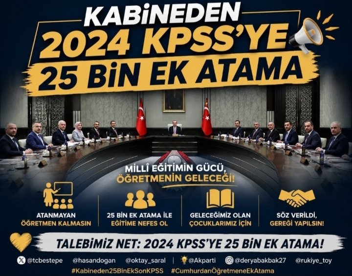 dmla48122942's tweet photo. Öğretmenler yeni bir sınav değil, emeklerinin karşılığını bekliyor. 2024KPSS'nin hakkı teslim edilmeden yeni sayfa açılmamalı. 25Bin EkAtama bekliyoruz @RTErdogan @Akparti @tcbestepe @oktay_saral @zorlu77
#YusufTekinEk25BinSonKPSS
#SonKpssEk25binHaktırMeb
#CbSonKpssEk25BinKadro https://t.co/3PlQ8aMmmR