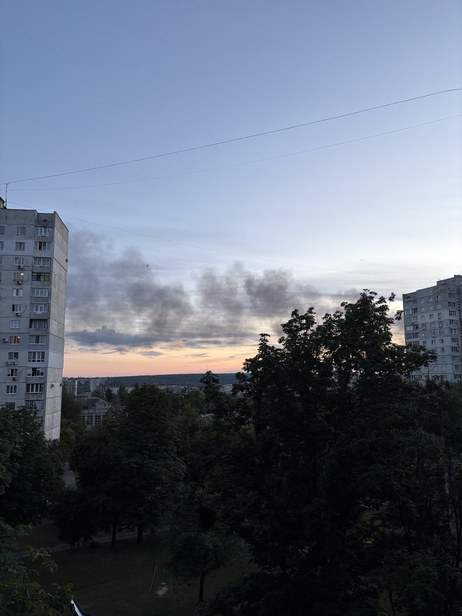 YuliyaBidenko's tweet photo. Unfortunately, the Ukrainian Constitution Day sounds and looks from my window like a regular war-time Sunday in #Kharkiv 🇺🇦 because of the #RussianTerror
Today, Russia 🇷🇺 killed a woman & injured 8 ppl (including 2 children) here right on a riverbank while they were resting. https://t.co/aDJvYm7yoo