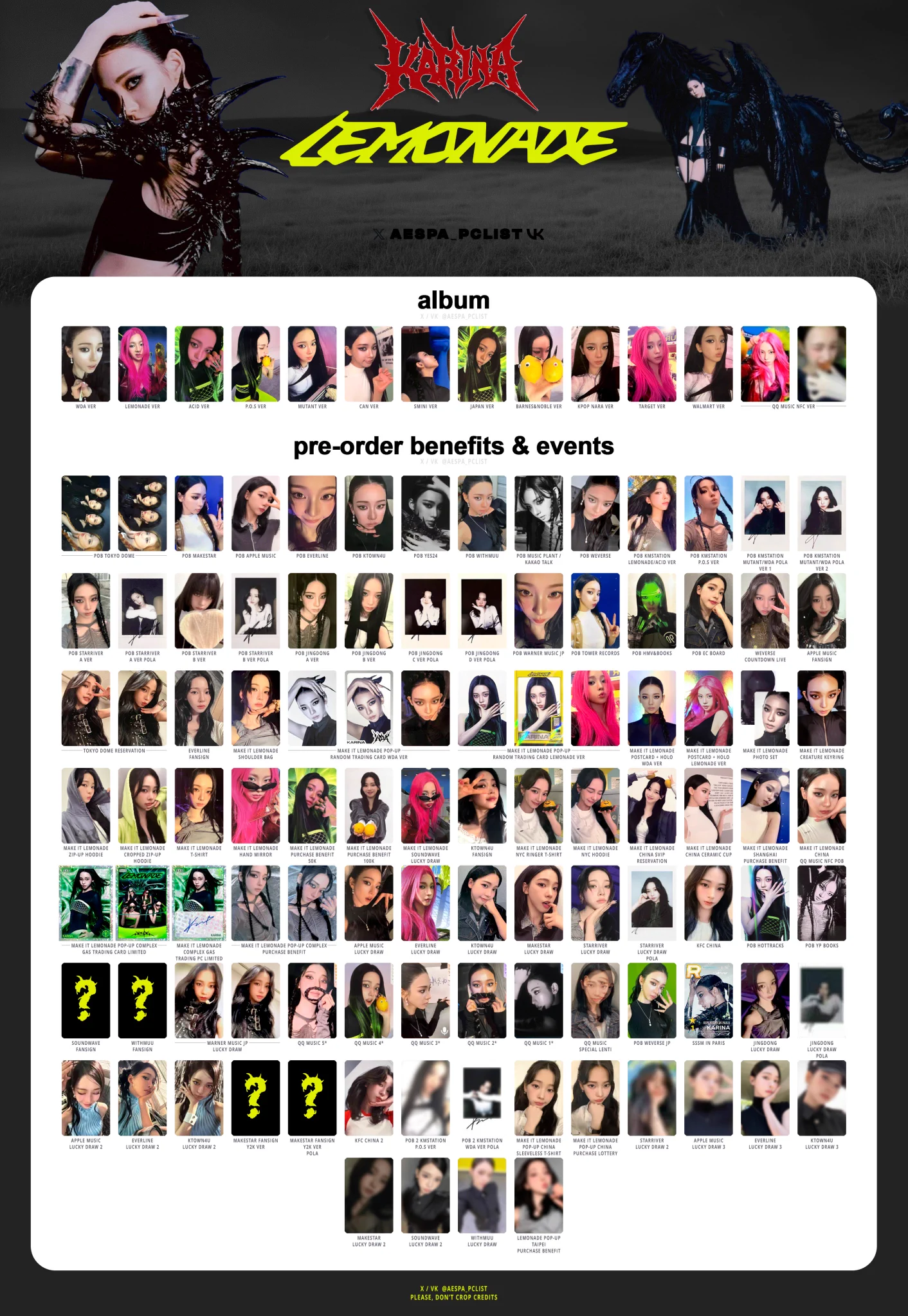aespa | photocard list on X: 