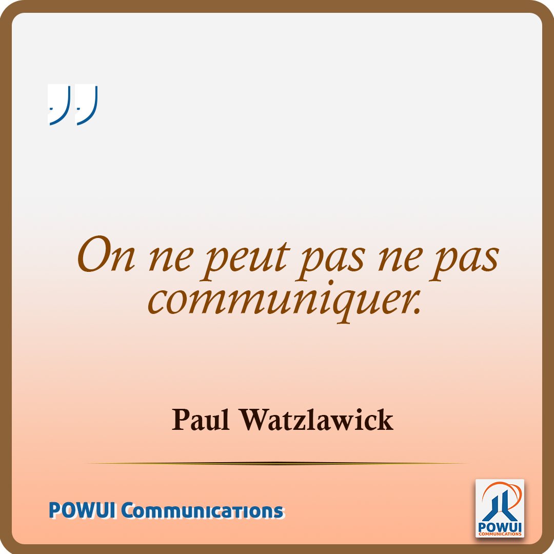 Blagnon's tweet photo. « On ne peut pas ne pas communiquer. » - Paul Watzlawick
Même le silence envoie un message. Pour un dirigeant, un professionnel, une organisation, c'est un rappel utile : chaque geste, chaque délai de réponse, chaque post (ou absence de post) parle à votre audience. https://t.co/JfizxLHnqj