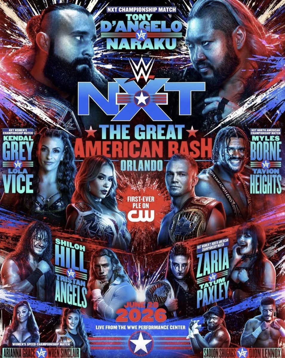 rubyx0204's tweet photo. My predictions for #WweNxt #NXTGAB : 
🇺🇸 Wren Sinclair 
🇺🇸 Myles Borne 
🇺🇸 Saquon Shugars
🇺🇸 Shiloh Hill
🇺🇸 Zaria 
🇺🇸 Tony D'Angelo 
🇺🇸 Kendall Grey https://t.co/VsykbCKg6s