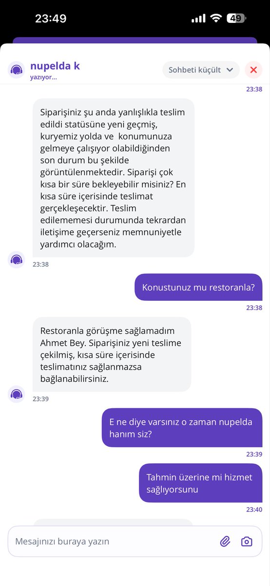 batucardi's tweet photo. Ben sizi rezil bir firma sanıyordum ama siz çok rezil bir firmaymışsınız. Müşteri temsilcisi hem yalan/yanlış bilgi veriyor hemde suratıma kapatıyor. Normalde asla takılmayacağım bir konu ama para verip hizmet aldığım bir konuda resmen beni aptal yerine koyup dalga geçiyorsunuz.

@getir