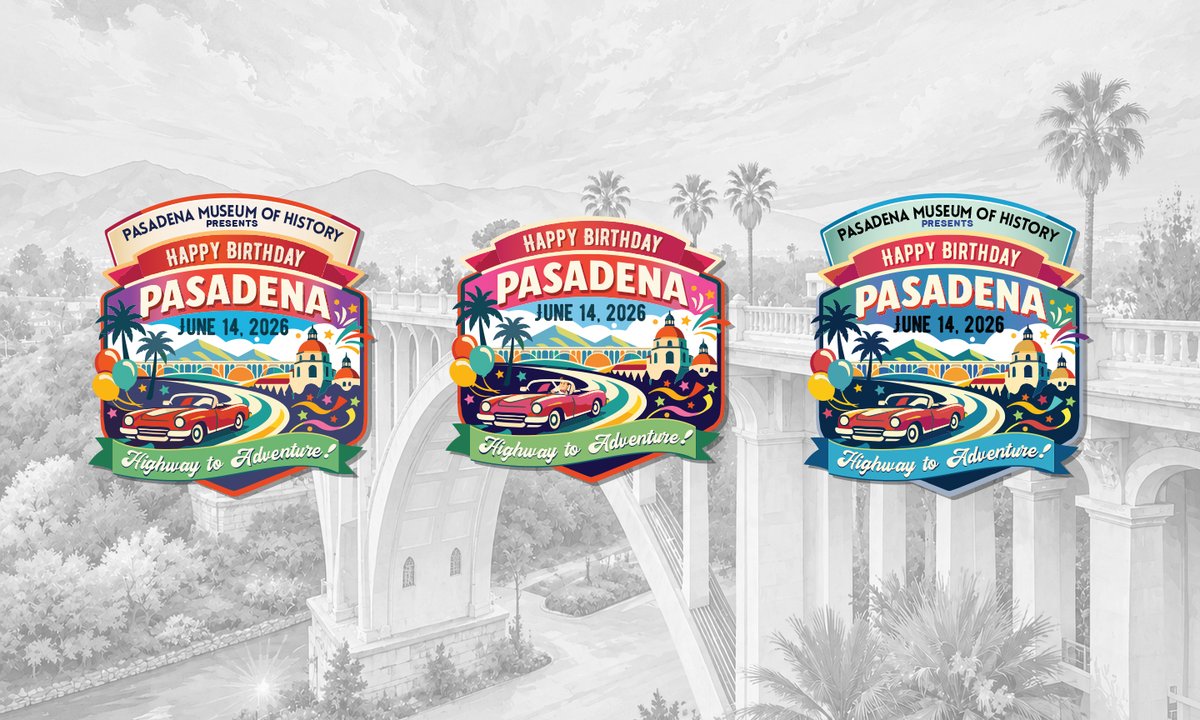BethShott's tweet photo. I just finished event branding and support materials designed for Pasadena Museum of History’s community celebration marking Pasadena’s 140th birthday, the Route 66 centennial, and Colorado Boulevard’s 150th anniversary. https://t.co/mgSERXXa7s