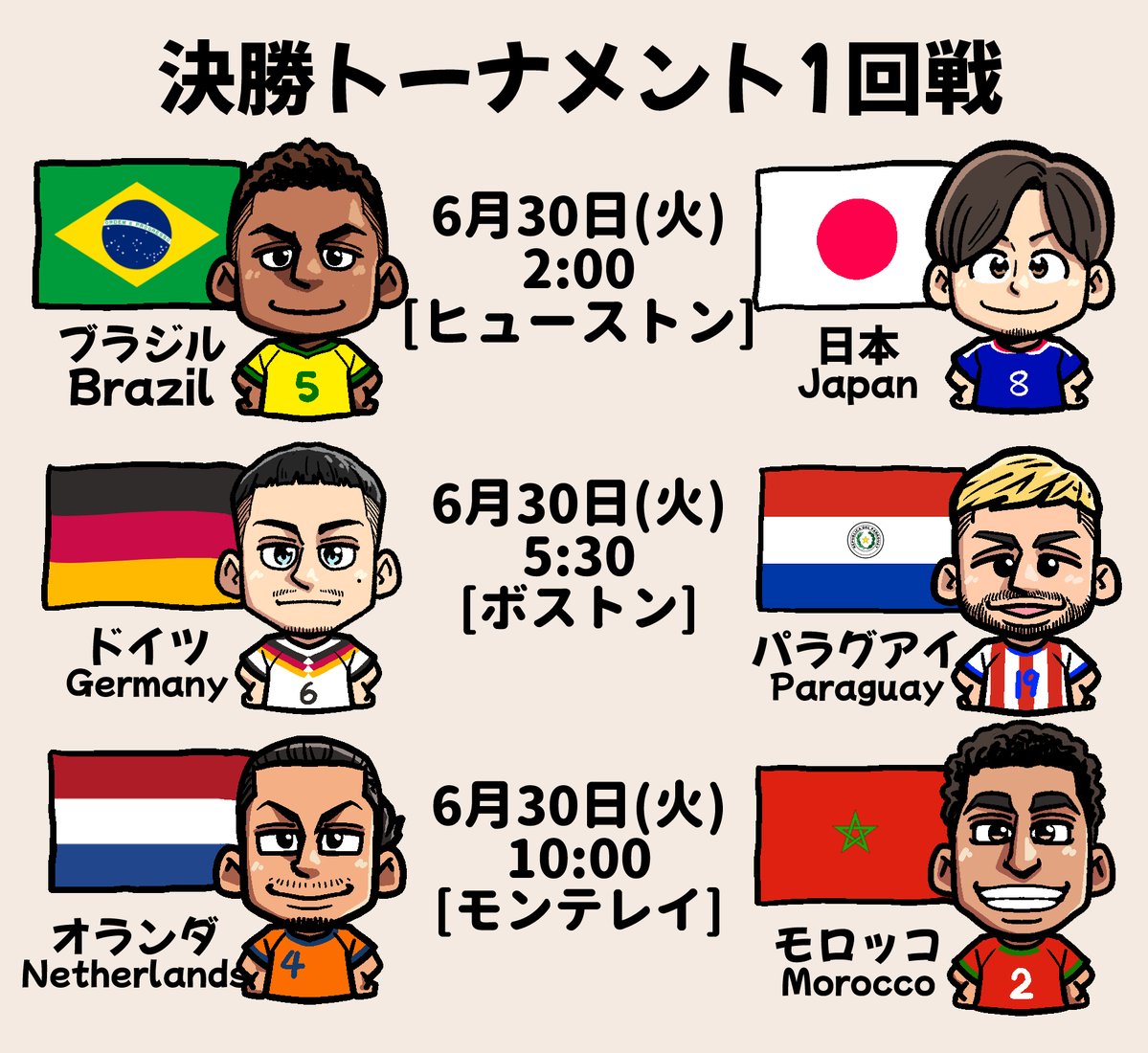 chidajunsei3163's tweet photo. W杯明日30日の試合予定⚽️
決戦！ 
#FIFAWorldCup https://t.co/IAic7VhGOu
