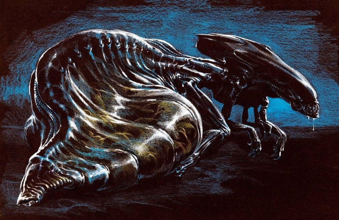 RetroReminiscer's tweet photo. Concept drawings by James Cameron for ALIENS (1986). https://t.co/lDrevPu24f