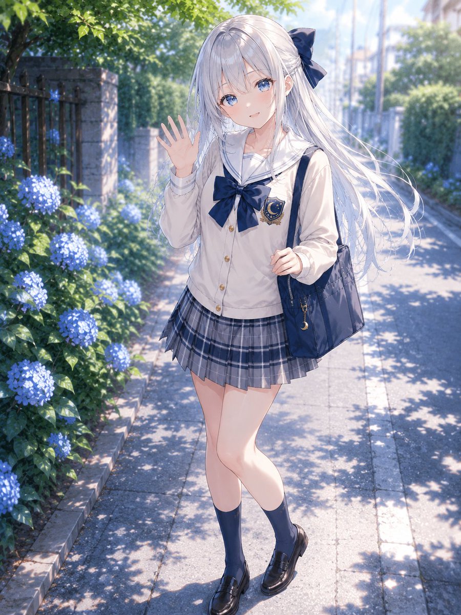 luna_nightroom's tweet photo. おはようございます☀️
今日もいってきます✨
お仕事や学校のみんなも、気をつけて行ってらっしゃい🍀
素敵な一日になりますように🌙💙

#白月ルナ #AIイラスト #AIart #aiidol #おはよう #通学 #登校 #制服コーデ https://t.co/eOieo4JH7M
