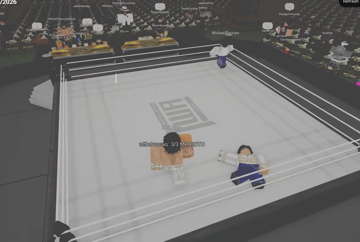 IWA_RBLX's tweet photo. QUARTERFINALS FINAL.

UWE'S #MichaelDarrien HAS DEFEATED THE SELF-PROCLAIMED "GOAT," #JayDevouron, IN A THRILLING 4-3 VICTORY!

Darrien ADVANCES TO THE KING OF RO WRESTLING TOURNAMENT SEMIFINALS. 👑

WATCH LIVE:
https://t.co/o5tg9KWrNf https://t.co/0CkI81zdO3
