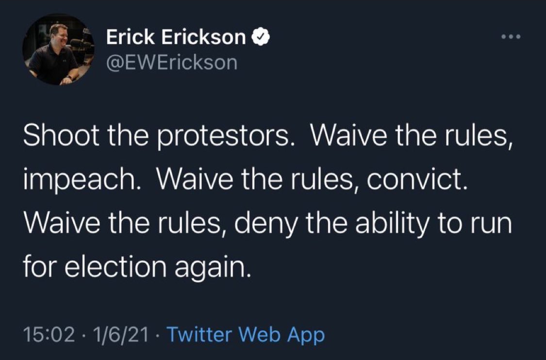 AuronMacintyre's tweet photo. @EWErickson Remember when you called for the murder of the J6 protestors? https://t.co/3mjOkZh4fY