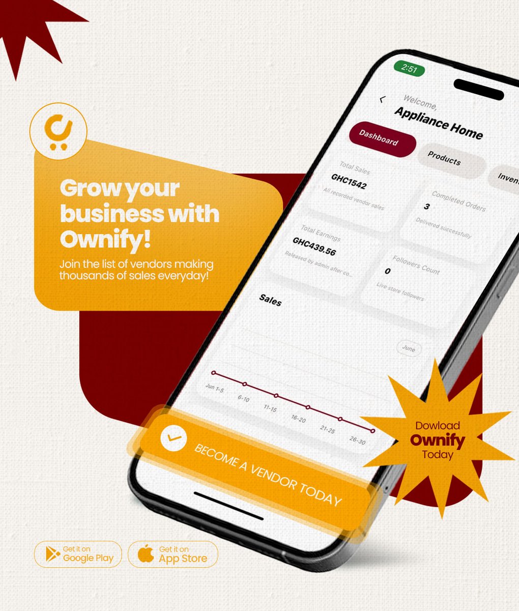 Ownifyapp's tweet photo. 🚀 Grow your business with Ownify!

List your products, receive orders with ease, and watch your business grow—all from one platform.

📲 Sign up today and start selling on Ownify.

#Ownify #OwnifyVendors #SellOnOwnify #GrowYourBusiness #CampusBusiness #StudentMarketplace https://t.co/m89yGd1sMD