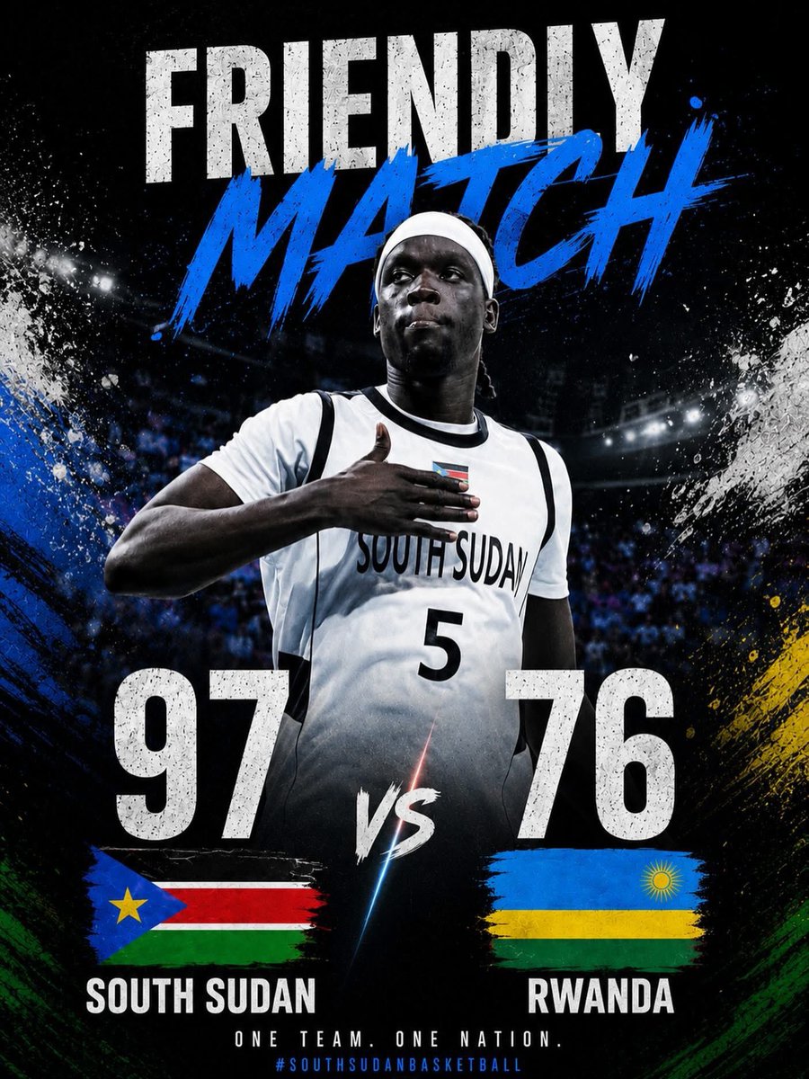 junub90361's tweet photo. Message sent! 🇸🇸🔥
Our Bright Stars are looking ready after beating Rwanda 🇷🇼. 🏆
No need for 100 points in a friendly match—we’re saving our best for when it counts! 💪🇸🇸 #southsudan  #fiba https://t.co/B3P90LUEKc