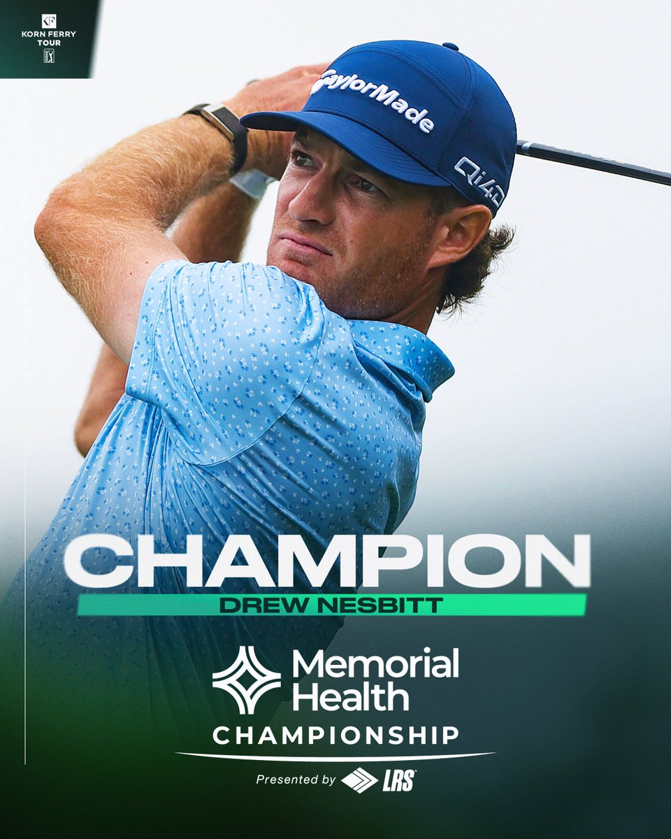 KornFerryTour's tweet photo. 13th-year pro Drew Nesbitt is a first-time #KornFerryTour champion! 

The Canadian gets it done in the Land of Lincoln @MHChampionship. https://t.co/rwn9mneGZP