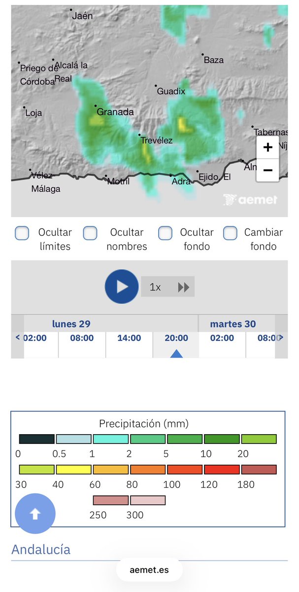 Granada_Meteo's tweet photo. Este Lunes hay que estar atentos a las tormentas, ya que las últimas salidas ven posibles tormentas de intensidad  sobre todo al sur de la capital incluida esta, así como Sierra Nevada y Alpujarras vendrán acompañadas de bastante aparato eléctrico y rachas de viento fuertes, en algunas zonas podrían sumarse hasta 40 litros, pero como bien sabéis en estas situaciones en poca distancia puede variar mucho…Recomiendo consultar apps de alarma de lluvia para ver donde se desarrollan los principales núcleos y movimientos…
#Granada #Tormentas @TG7tv