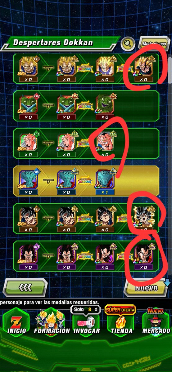 desmotly's tweet photo. @dsimons_  y por fin después de tanta mala racha GG. lo ultimo "bueno fue el piccolostr LR y el goku ssj4 de daima LR" después de eso ni el vegeta agl a falta de personajes buenos xD https://t.co/zzzZE4QDFH