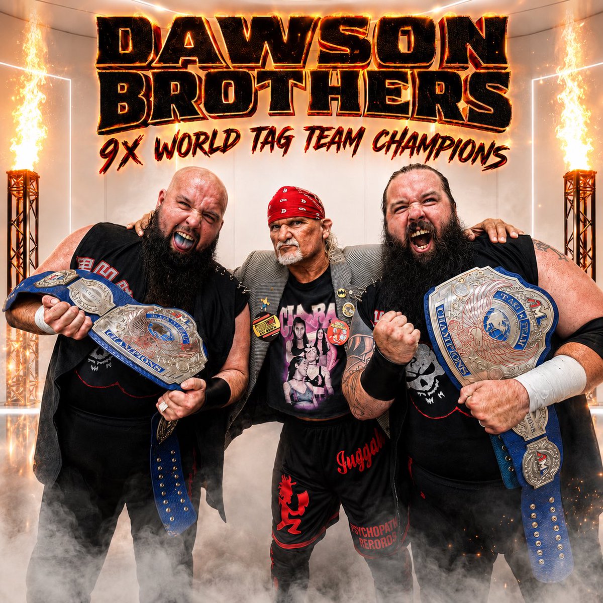 AMLWrestling's tweet photo. 🚨 BREAKING: The Dawson Brothers are the new #AMLWrestling World Tag Team Champions! https://t.co/ByuTs3WvVC