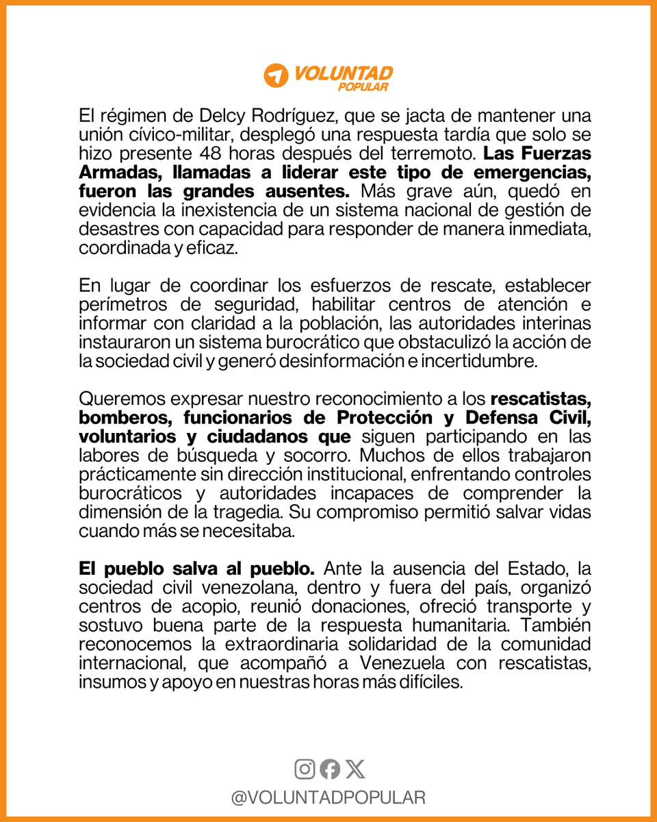 VoluntadPopular's tweet photo. 📰COMUNICADO

El pueblo salva al pueblo https://t.co/mkvXUkGJJx