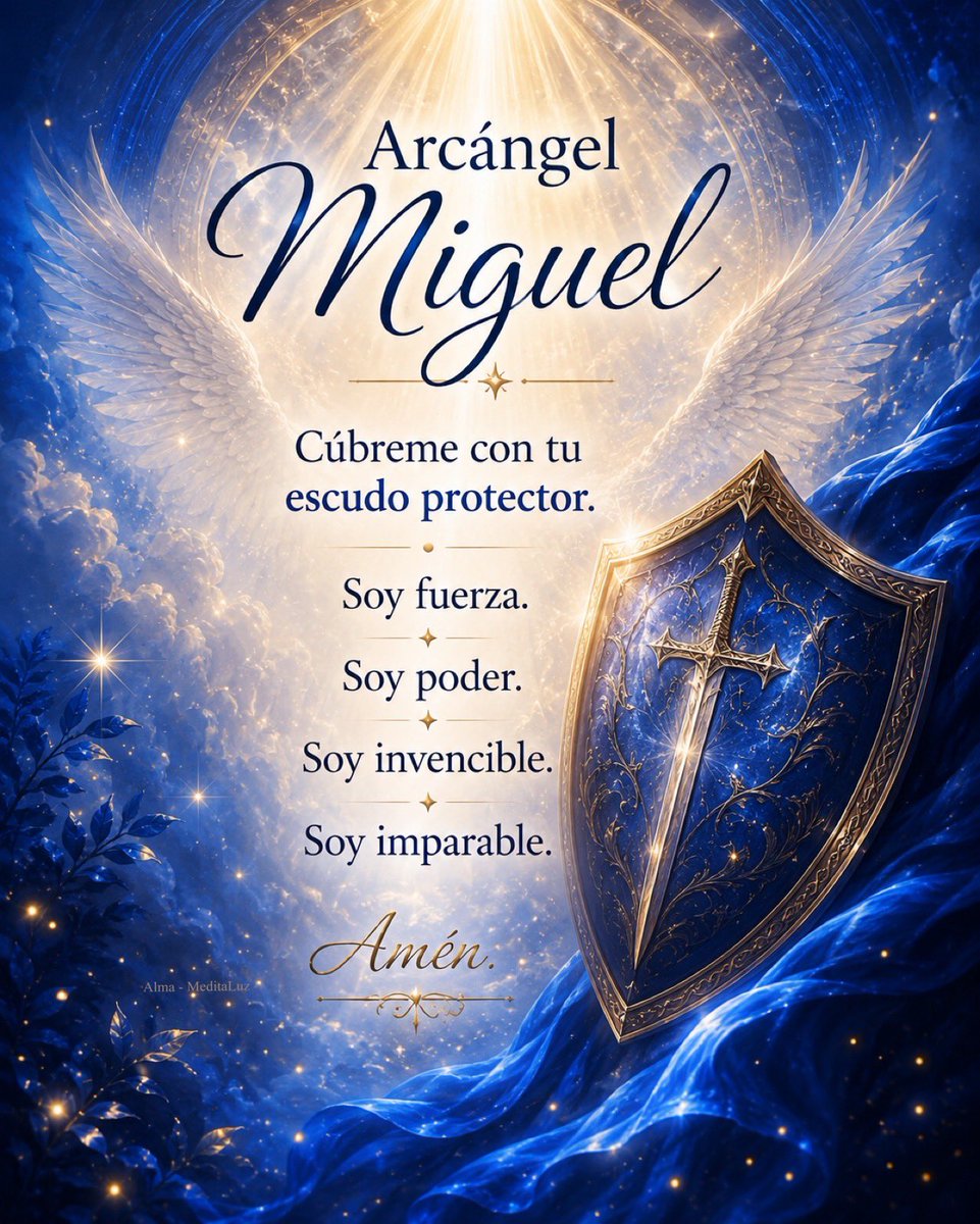 MeditaLuz_Arc's tweet photo. Arcángel Miguel 🙏🏻♾️💙✨ https://t.co/y6s2jPxRny