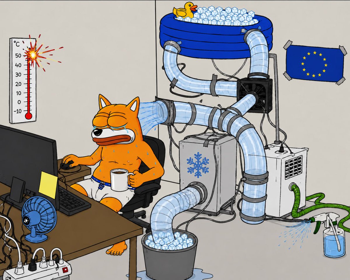 bonkfun's tweet photo. how it feels to bagwork from the euro trenches this summer https://t.co/Saf8kiWgna