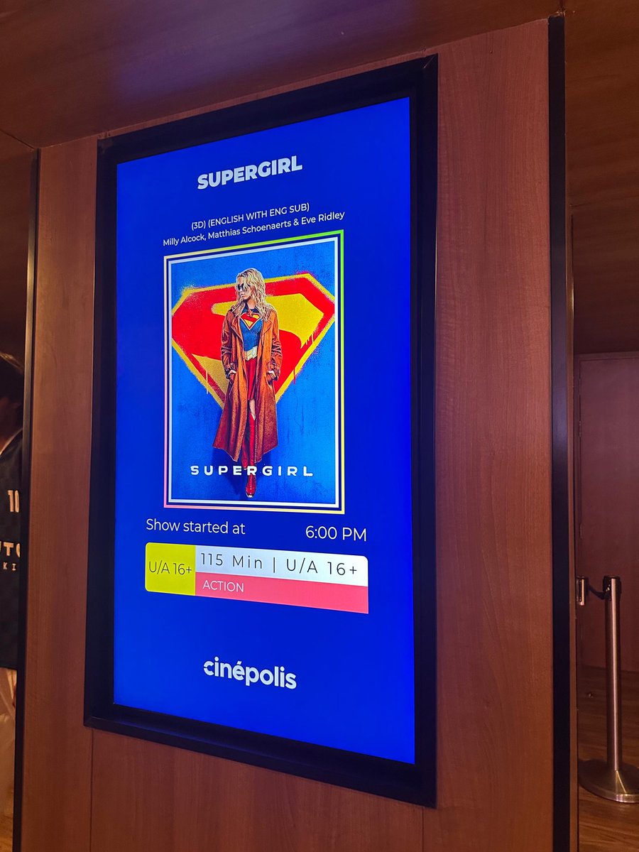 SigChill's tweet photo. I don’t understand the hate for Supergirl. Paid negative campaign? Or people just hate James Gunn enough to negative review without even watching the film. 

I really loved the movie and Milly Alcock was just perfect 🤌 https://t.co/oauZtykrfn