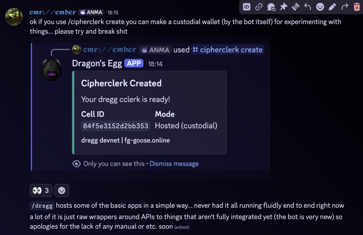 DreggNet's tweet photo. @rowlinns @SolanaPlays @spwashi just deployed the discord bot, up next is durable execution for AI agents https://t.co/83BG0yJUJ5
