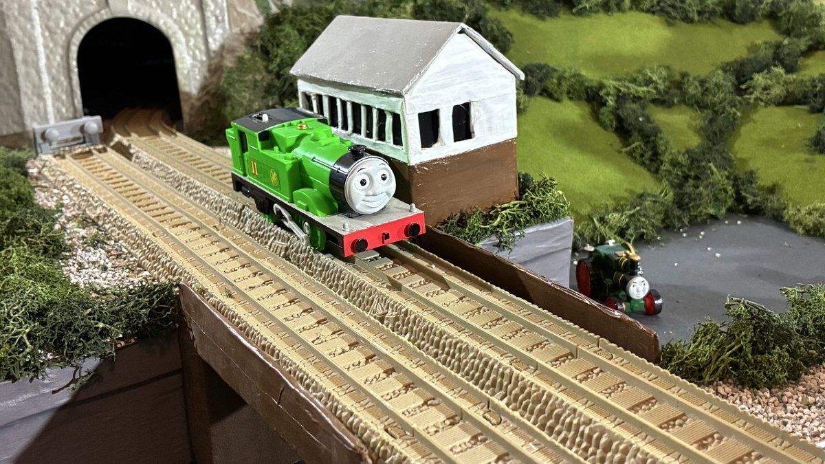 TheEngineAdam's tweet photo. I set up Tidmouth hault after 2 years and the improvement is night and day! This is honestly the most annoying set to make but it will be worth it for Percy’s promise! https://t.co/HM5wCpz5wd