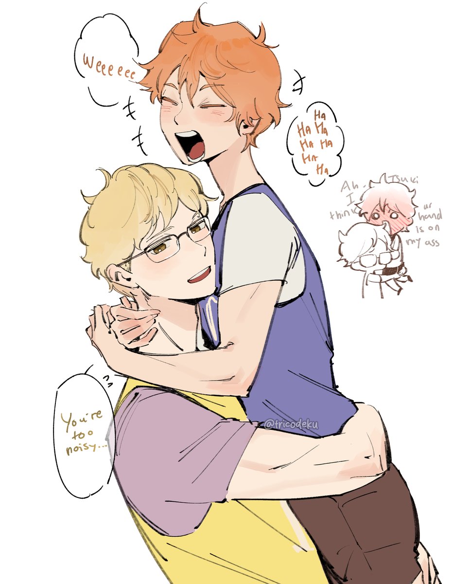 tricodeku's tweet photo. just shoyo having the time of his life 🤭 
#tsukihina https://t.co/ru1lml5Yxr