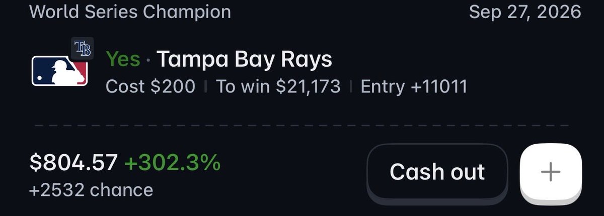 wiseguyfrom213's tweet photo. HALFWAY through the season. Ticket looks better by the day. Will monetize this in September. Hopefully everyone can stay healthy! #Rays #MLB #TampaBay #WorldSeries #Gambling𝕏 #Futures https://t.co/gSMkr0c83O