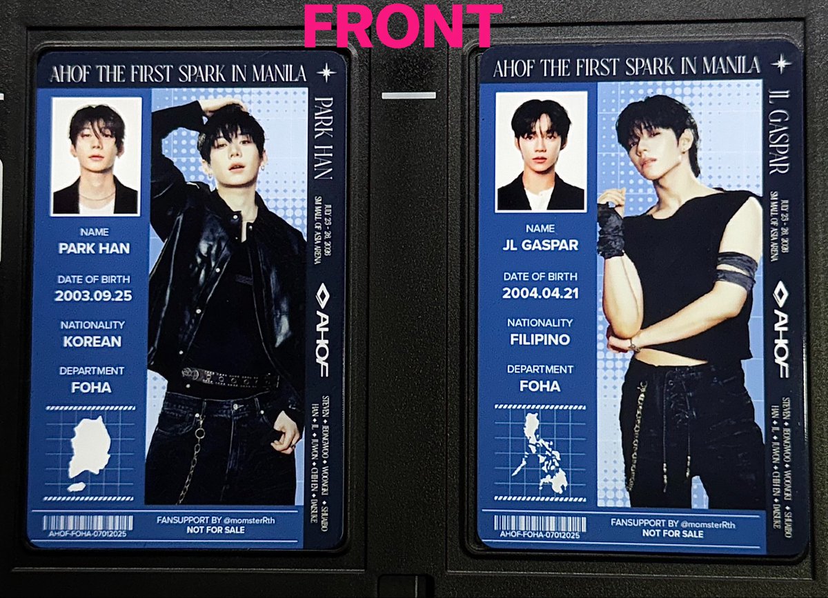 momsterRth's tweet photo. AHOF The First Spark in Manila 2026
Freebies (1/3)

Fan support by: @momsterRth &
                                             @AnakngFOHA 
Design by: @_uriecchi 

* 200 pcs PVC ID with soft card holder
    and lanyard
* Strictly 1:1
* D1 and D2
* Location: TBA

See you FOHAs! 🫶

#maginangFOHA