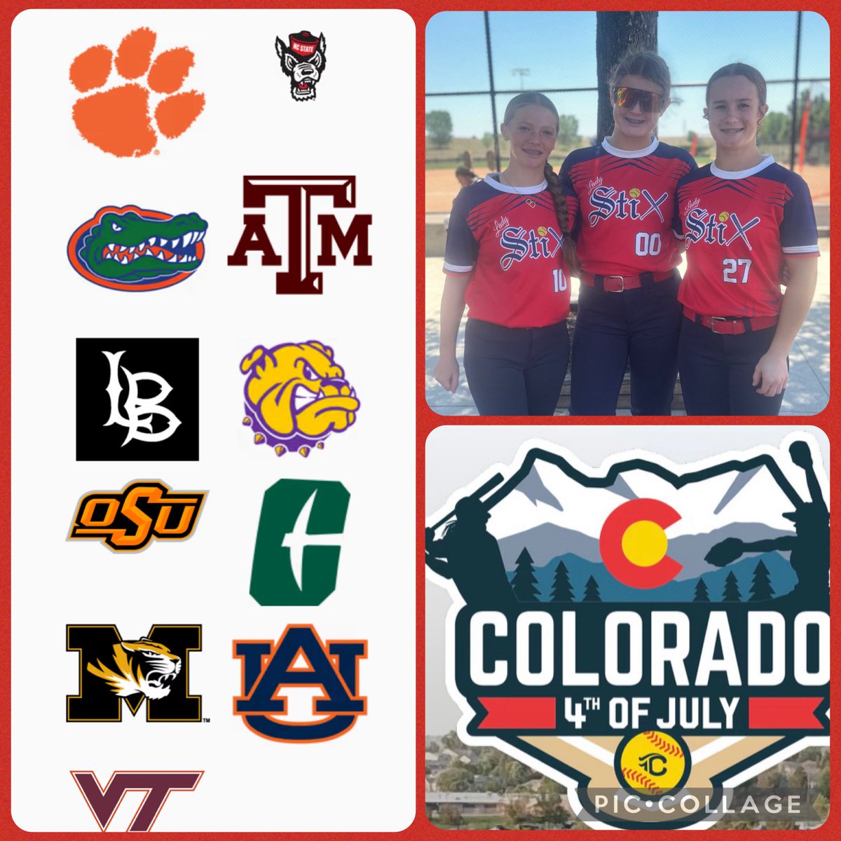 BryerThompson's tweet photo. Great Camp today with 2 of my Stix teammates! Ready to get this week started!! ❤️💙🥎 @carleigh_mattox @logsdon_lorelai #LadyStix #LetsGo #Work2Win https://t.co/fUKtrQDzGx