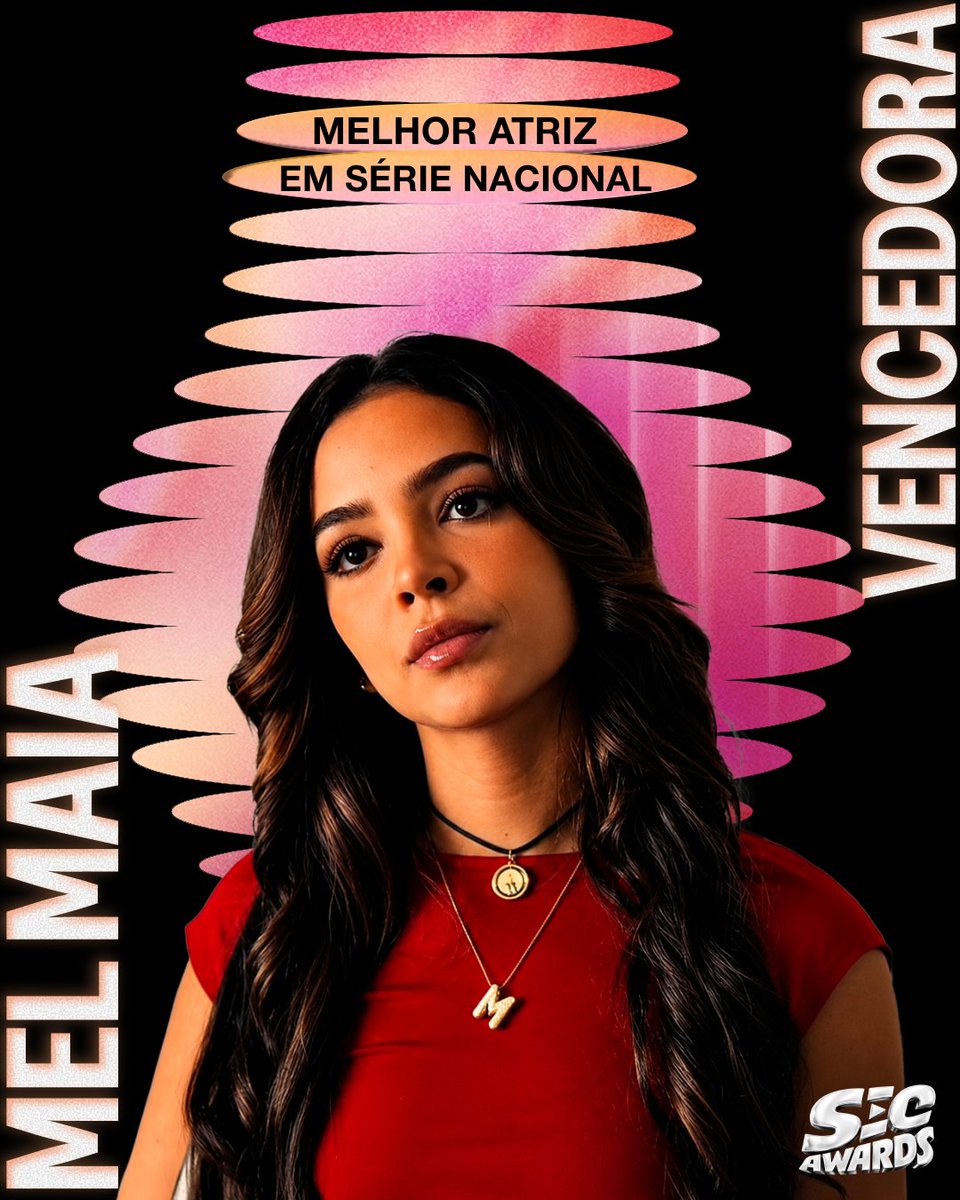 secawards's tweet photo. Mel Maia foi a ganhadora na categoria "Melhor Atriz em Série Nacional" no #SECAwards 2026 por Os Donos do Jogo. 📺✨ https://t.co/B4egGnTQ8l